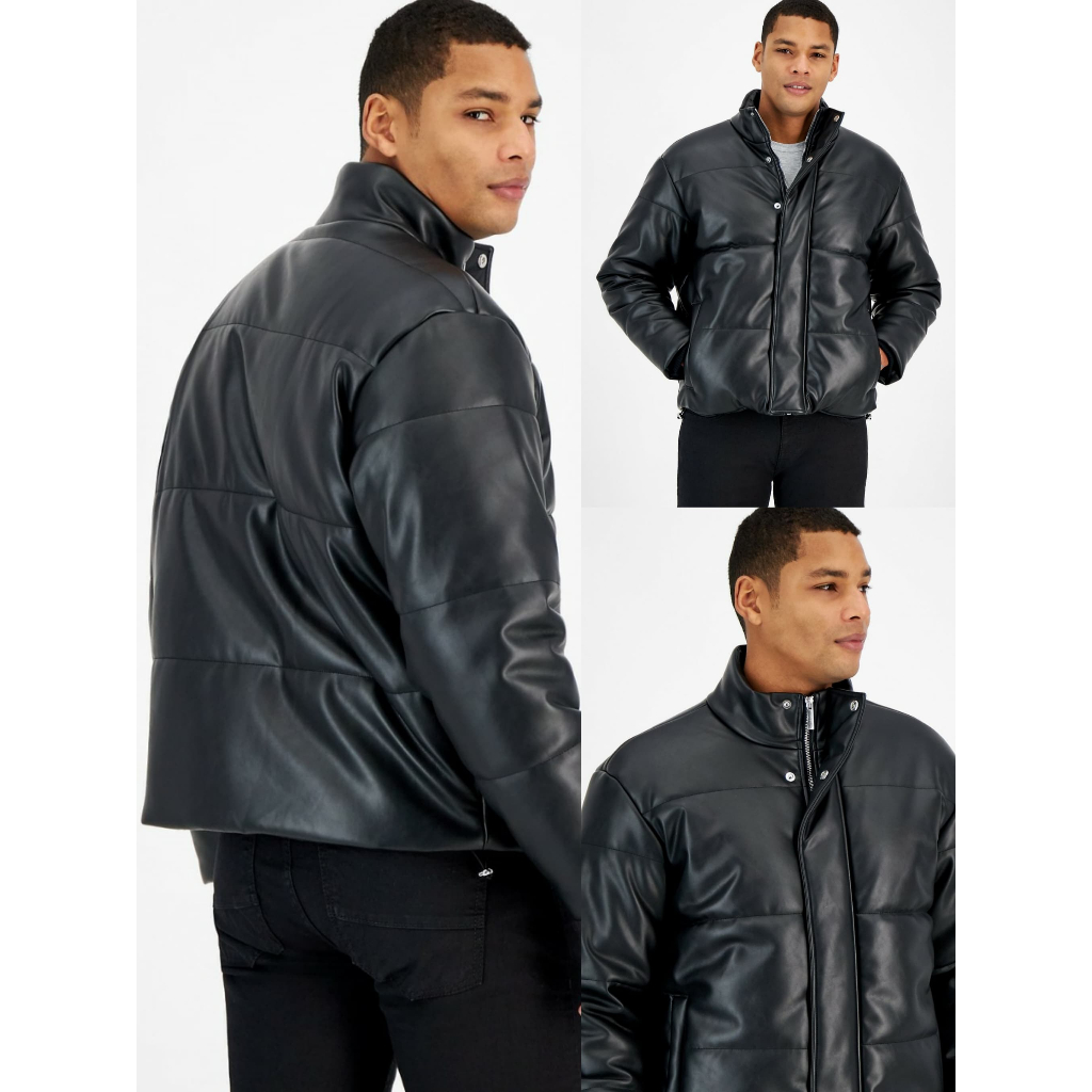 INC Men's Quilted Faux-Leather Puffer Jacket - 7082