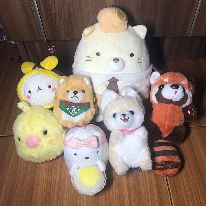 aab boneka doll gantungan kunci ganci keyring keychain plushie Molang Dog Kotori Bird Okame Ruchino 