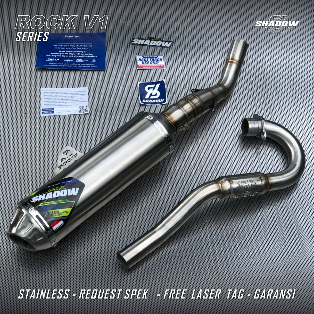 Knalpot CRF150 KLX150 WR155 KLX TIGER KLX 230 KLX250 type ROCKS V1 KOMPETISI Shadow Exhaust System