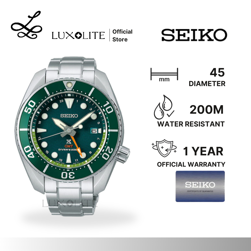 [Luxolite] SEIKO Jam Tangan Pria Prospex SFK003J1 Sumo Hulk GMT Solar Green Dial Stainless Steel