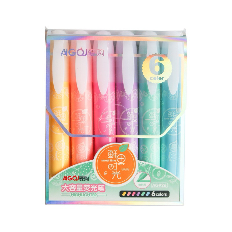 

Highlighter AG926 Cap Jeruk Fancy 1 Set isi 6 Warna / Penanda Buku