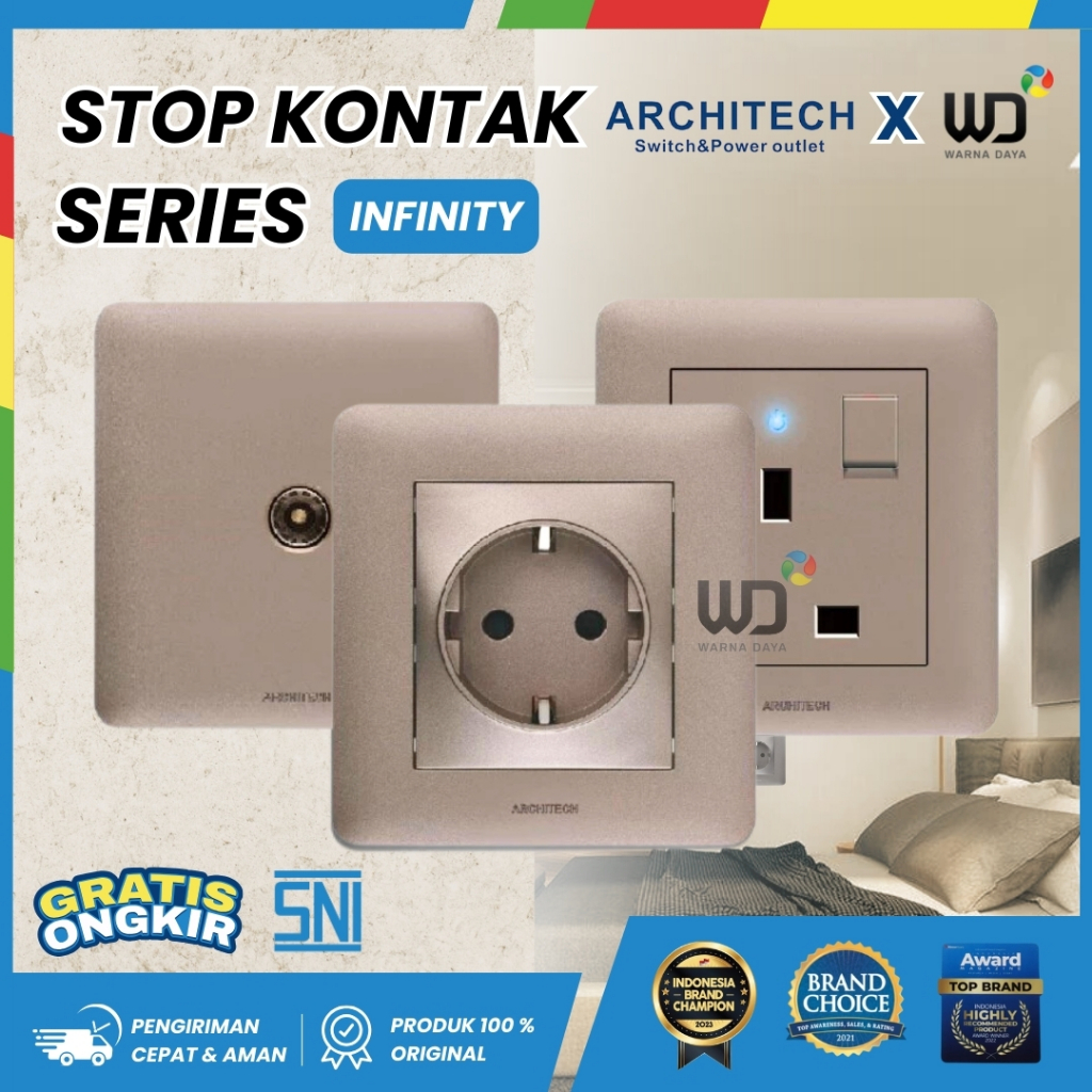 ARCHITECH INFINITY A63 STOP KONTAK - BROWN