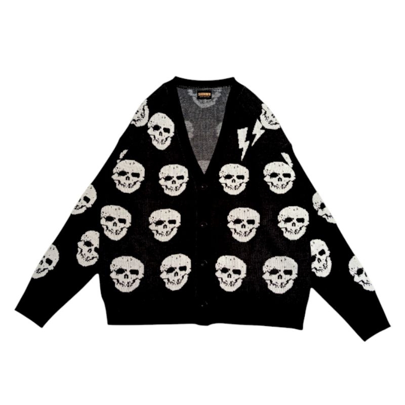 SNSMTH Knitwear Cardigan Skull | Sweater Rajut Unisex Premium