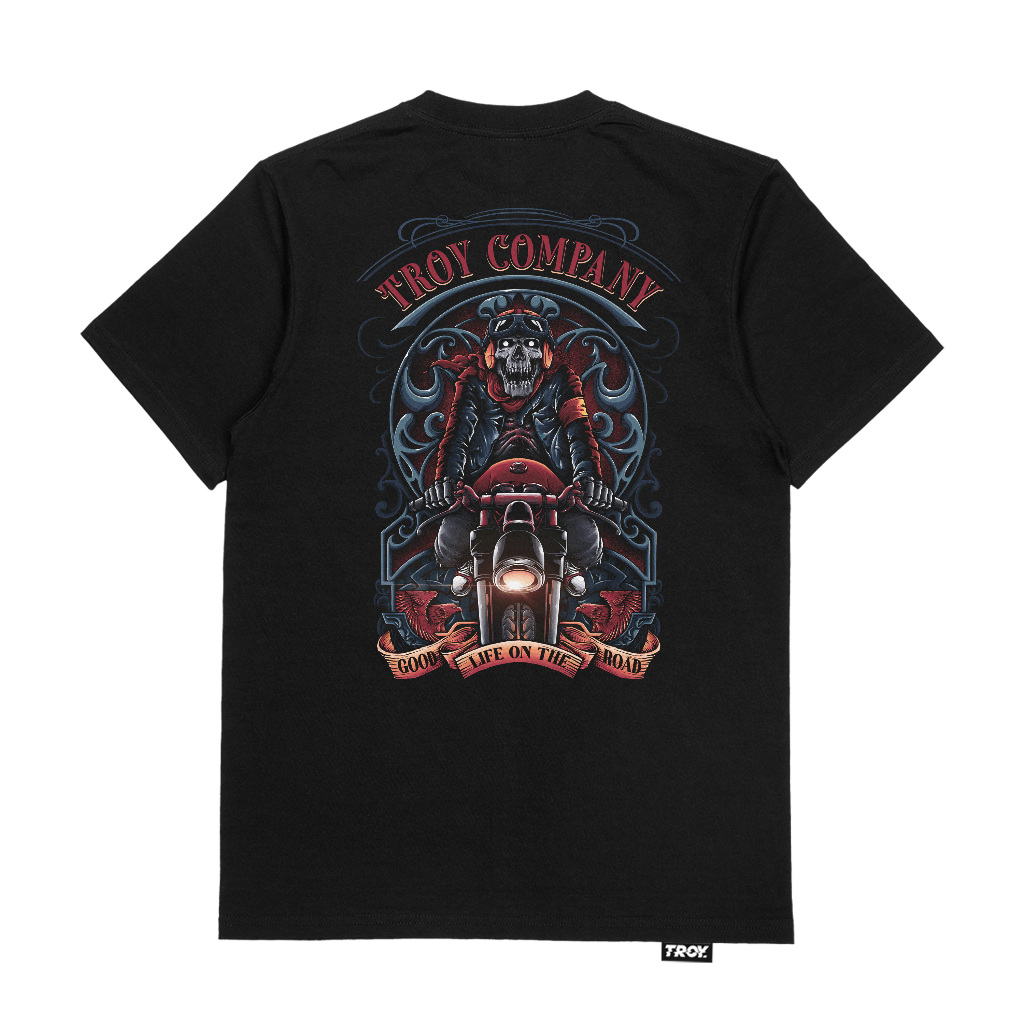 Troy Company Tshirt Black Falcon Motorcycles - Kaos Pria Lengan Pendek Hitam MT 2863