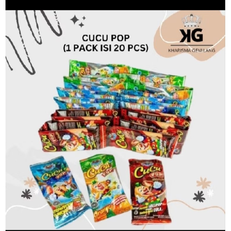 

Permen cucu pop 1 Pack isi 20 pcs permen lolipop Manis murah anak dewasa