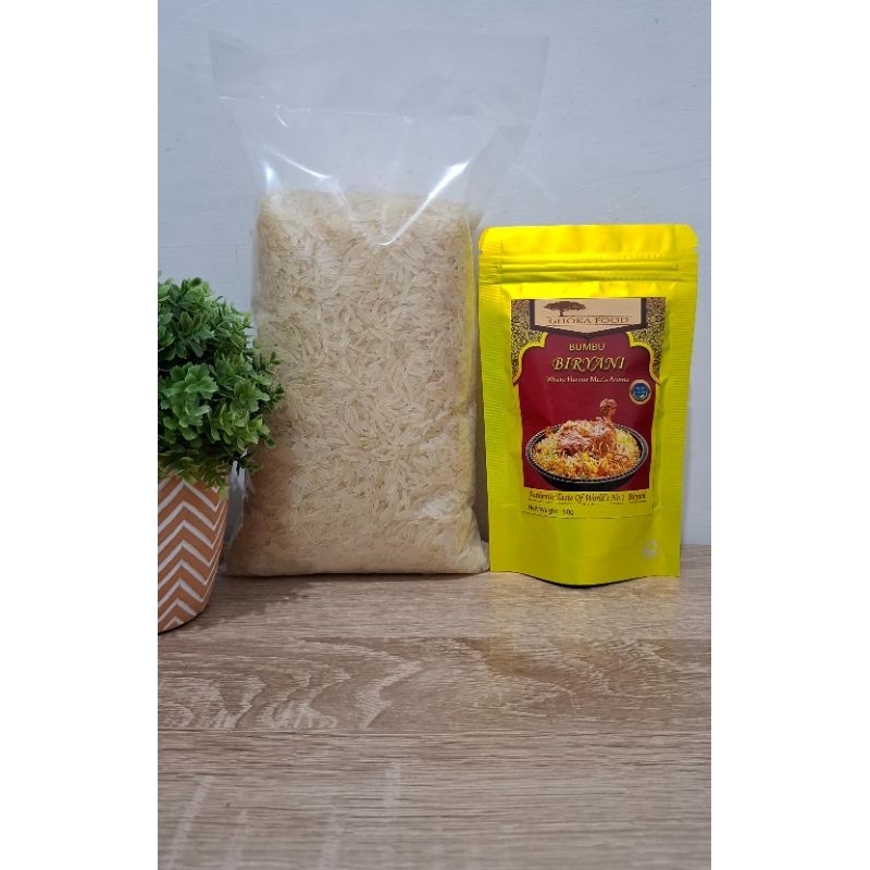 

Paket Beras & Bumbu Nasi Biryani Kabuli Mandi Kabsa Bukhari (100% Rempah)