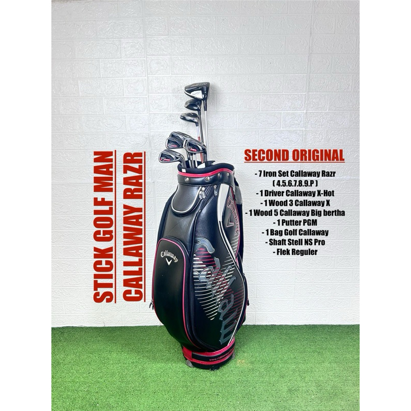 Callaway RAZR Set Second Original Fullset Bag Golf Stick Golf Man Bekas Original