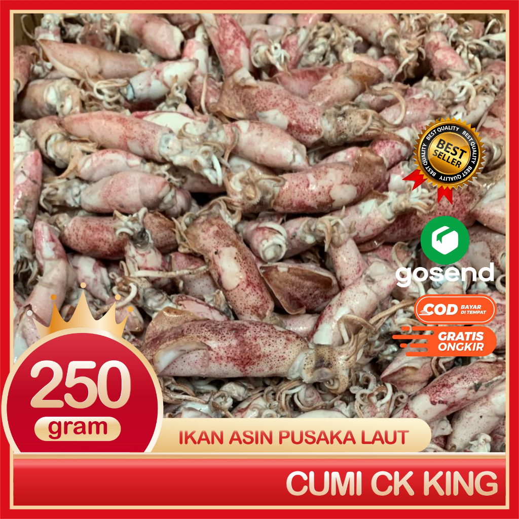 

Cumi CK KIng Sotong Cumi Asin Cumi Rebus Super Bersih Dan Segar 250 Gram