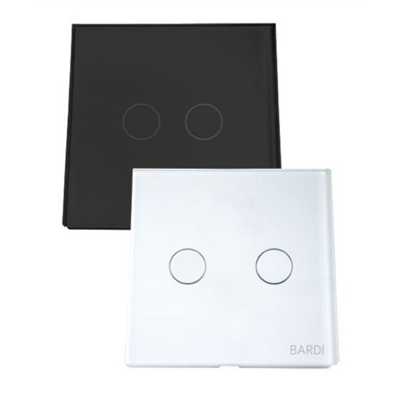 Wall Switch EU 2 Gang - White / Black
