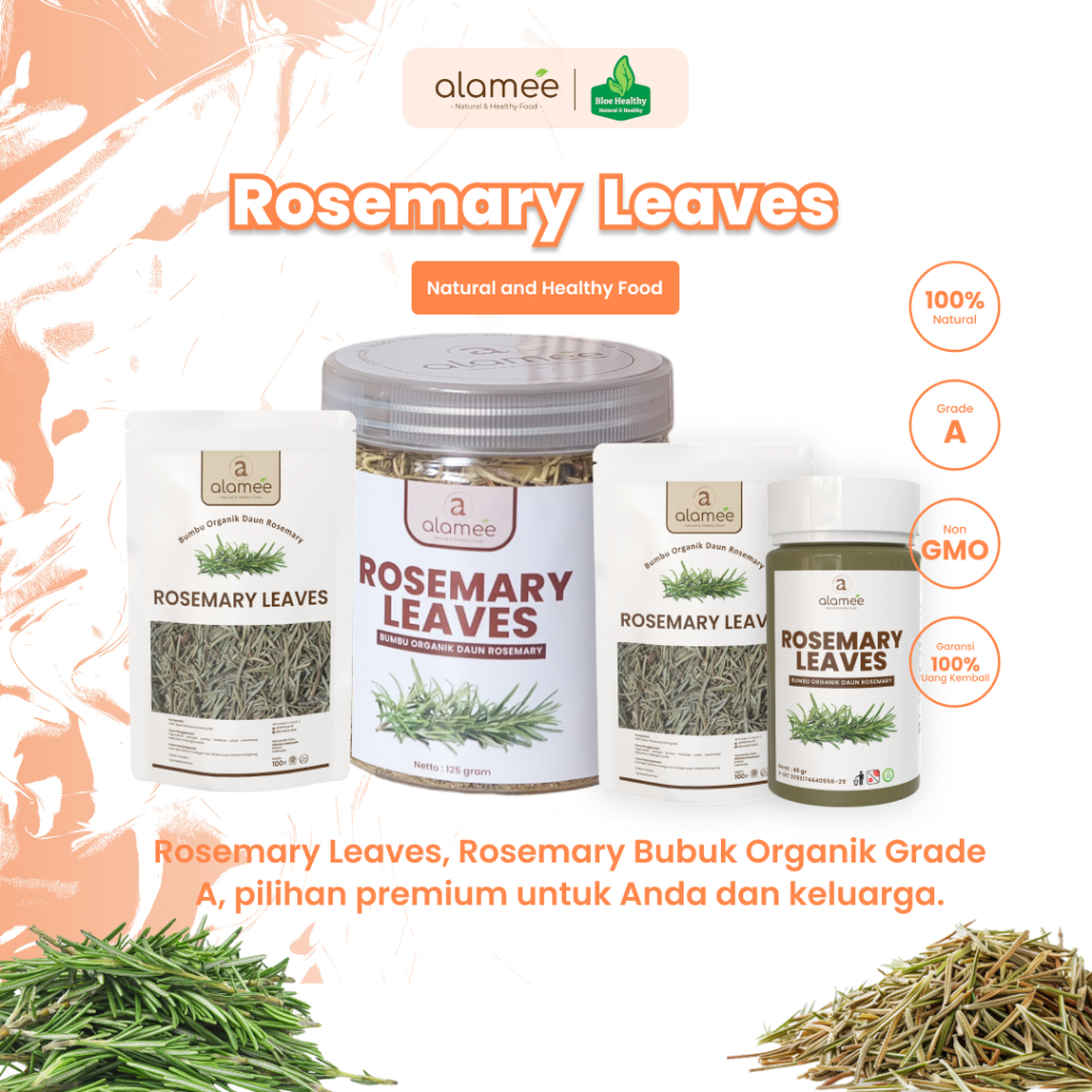 

ALAMEE Daun Rosemary Kering Dried Leaves Garnish Murni Asli Tanpa Campuran Bumbu Dapur All Variant