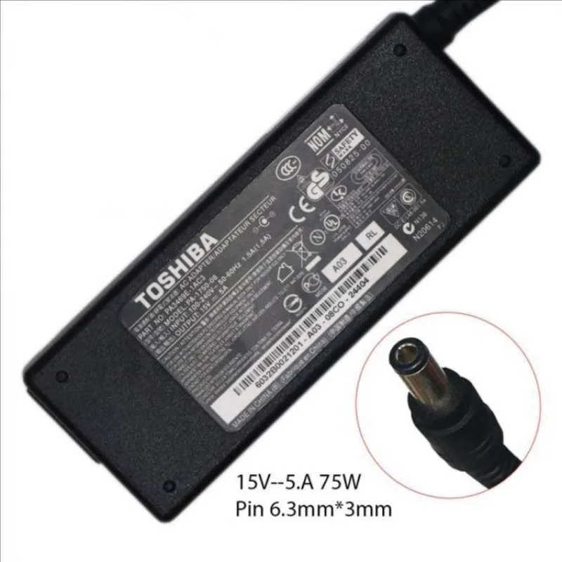 Adaptor Charger Toshiba Dynabook B550, B551, B552, B552, B552, B650 15V 5A