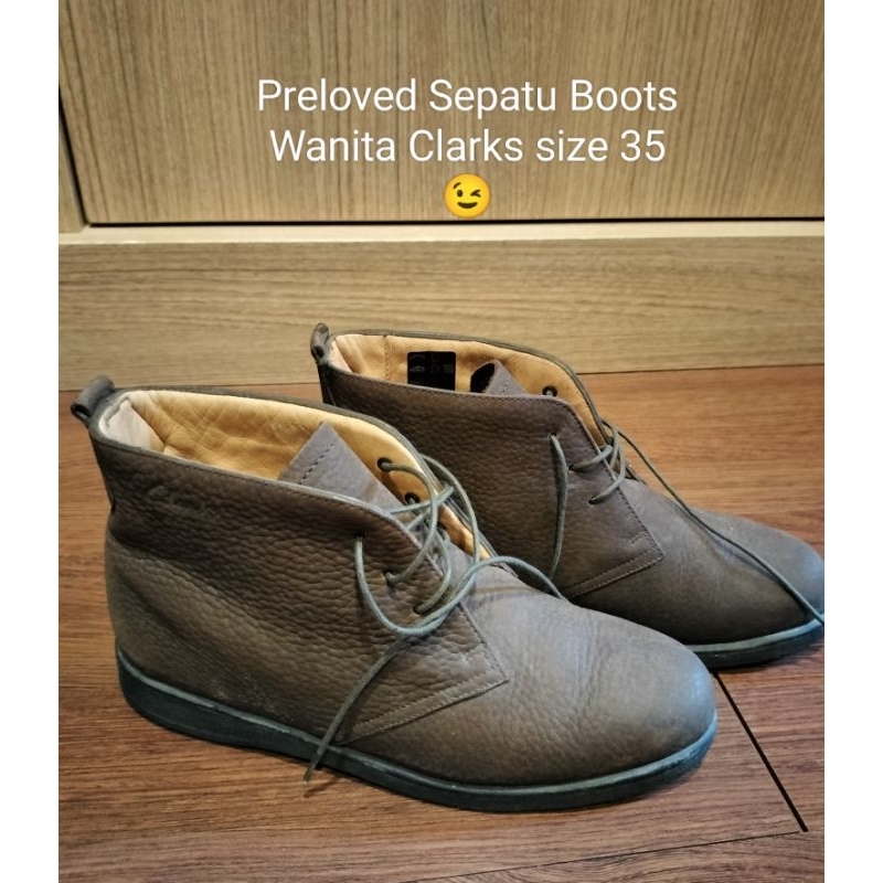 Preloved Sepatu Boots Wanita Clarks Size 35