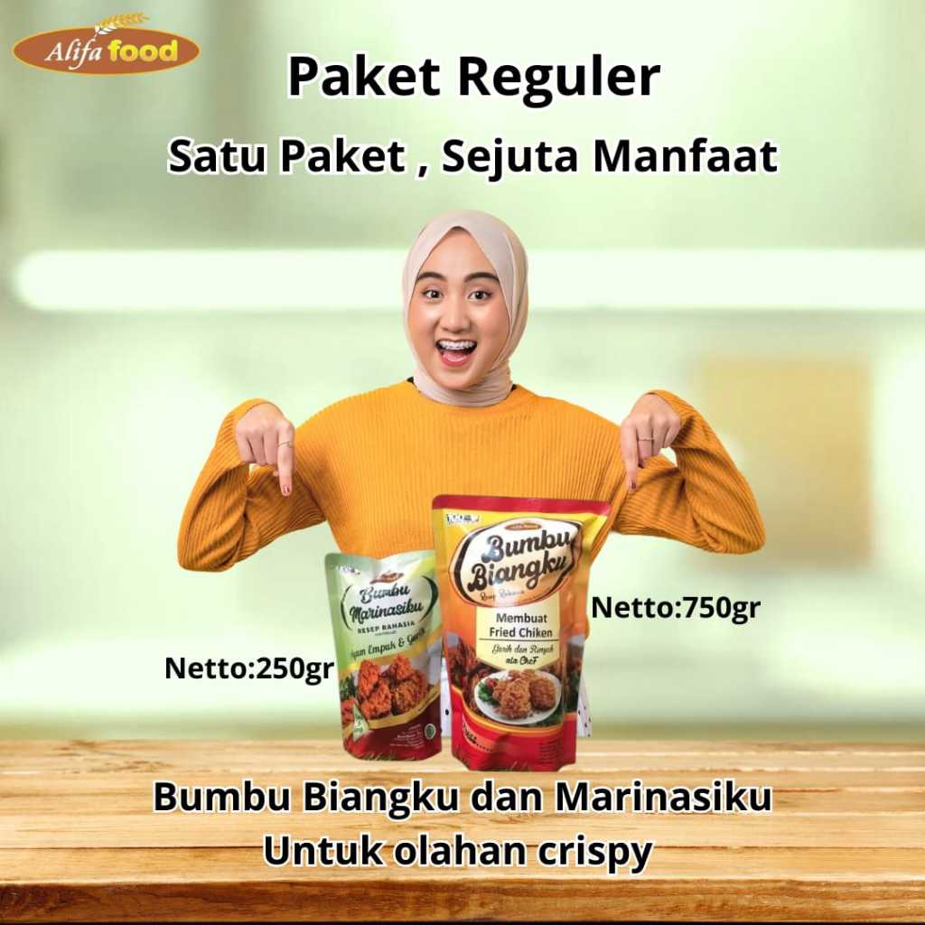 

Bumbu Biang 750gr Bumbu Marinasi 250gr, Paket Reguler Alifa Food Tepung Bumbu untuk Fried Chicken