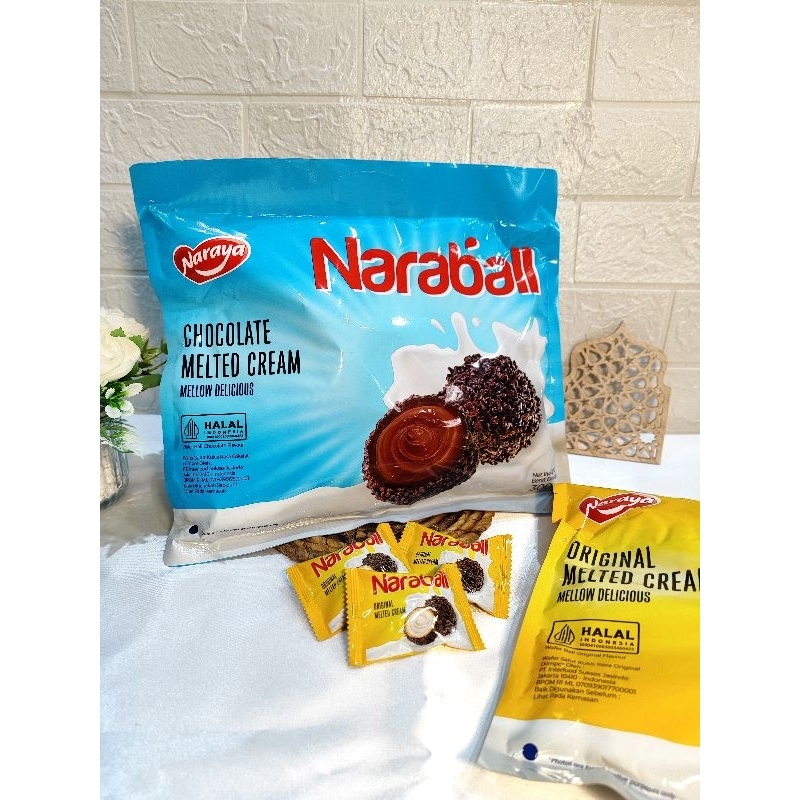 

Naraya Naraball Melted Cream Original Chocolate | Wafer Salut Kukis Rasa Coklat 300g