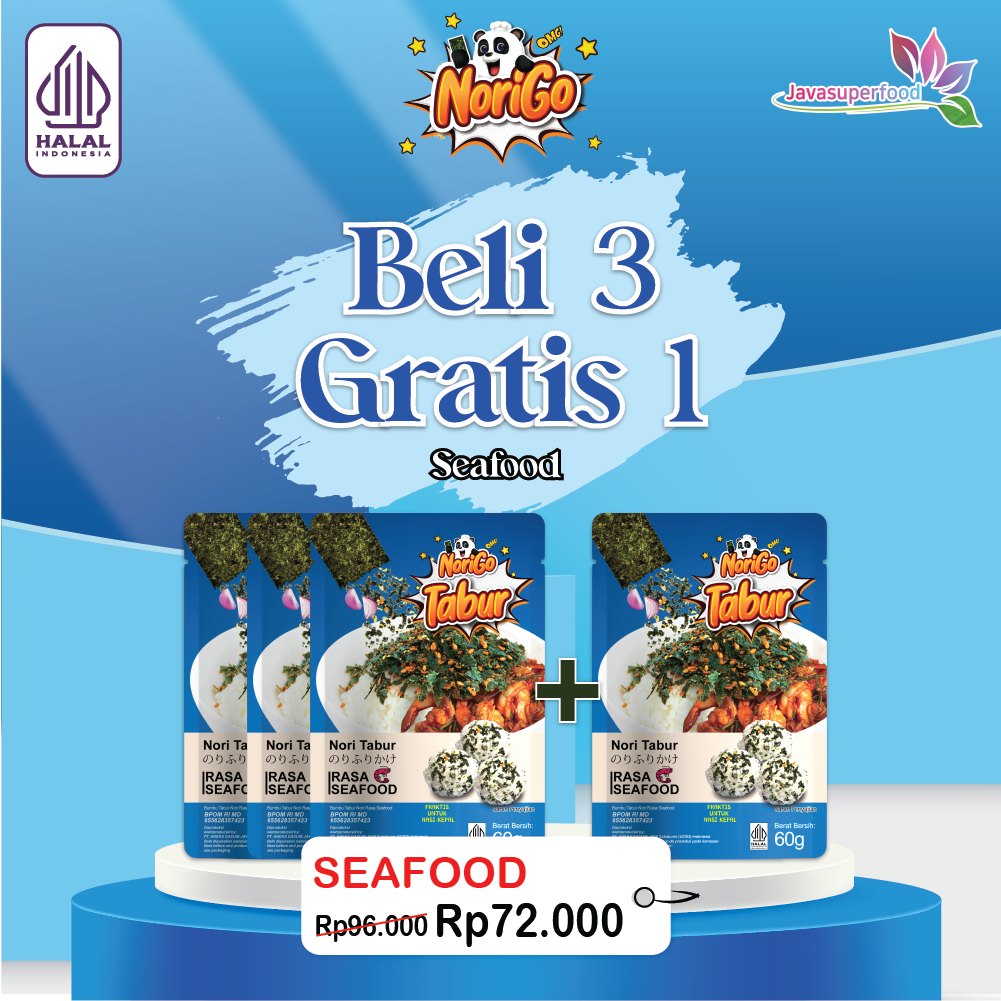 

QH (Beli 3 Gratis 1) Norigo Nori Tabur Rumput Laut Panggang 60g