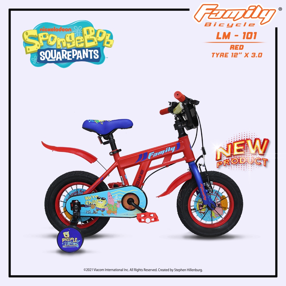 SEPEDA ANAK RODA 2 FAMILY ORIGINAL SPONGEBOB 12 INCH