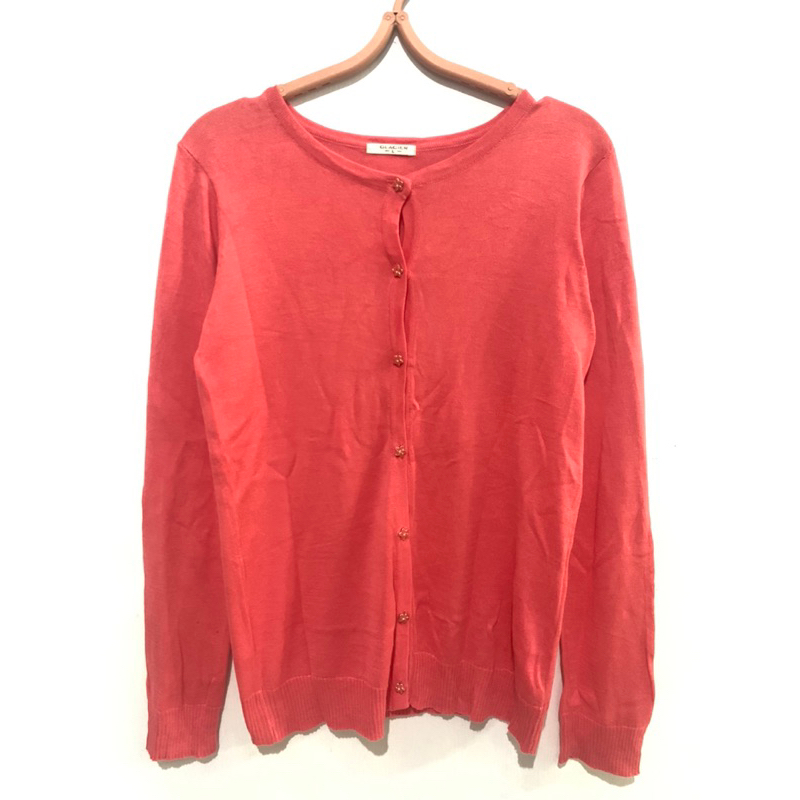 Cardigan Glacier Pink Kancing Cantik