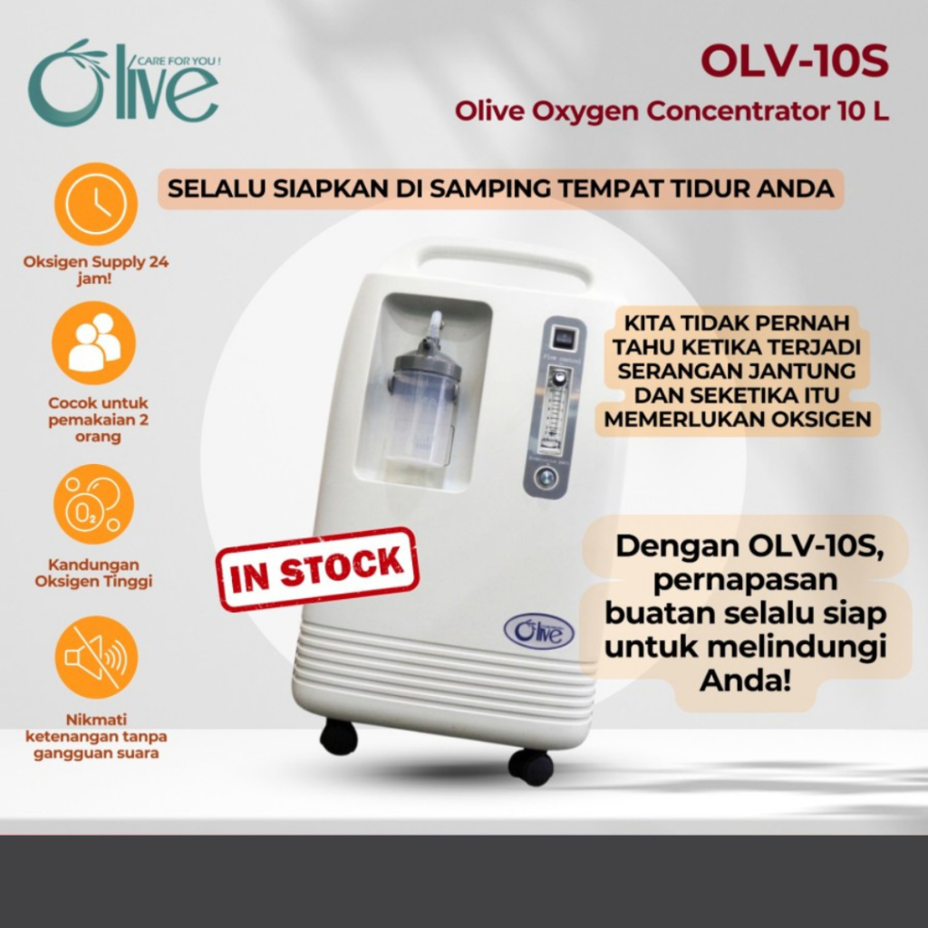 OLIVE OLV-10S Oxygen Concentrator 10L 10 Liter - Oksigen Konsentrator Medis READY. Peralatan Medis.