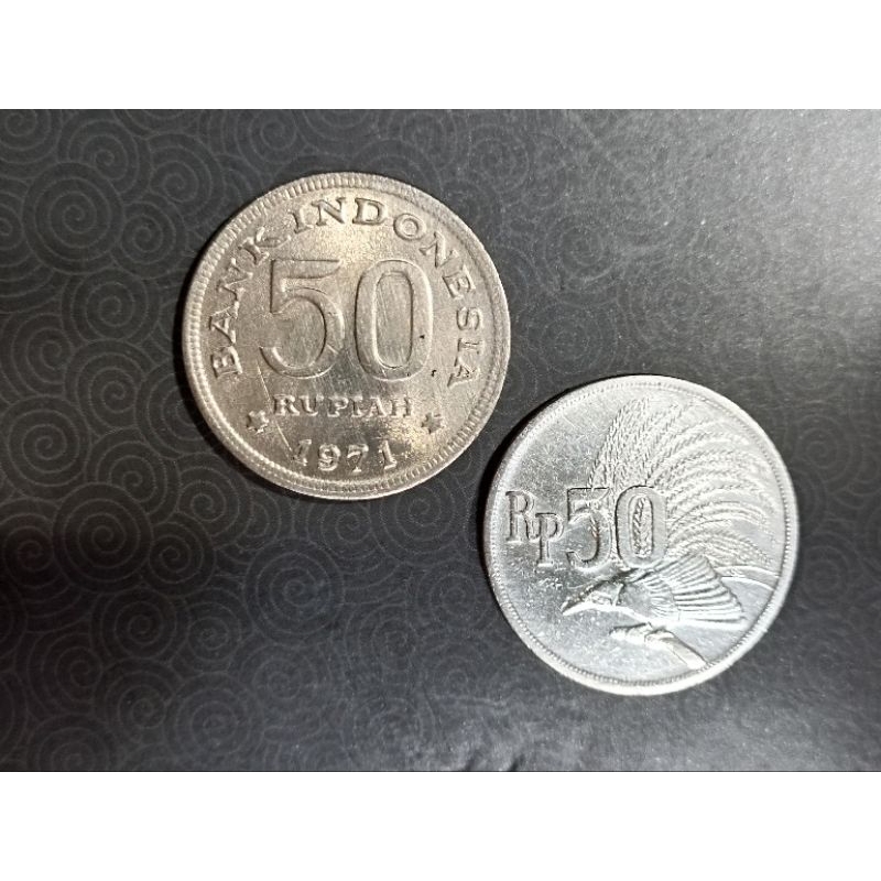 koin kuno 50 rupiah cendrawasih tahun 1971