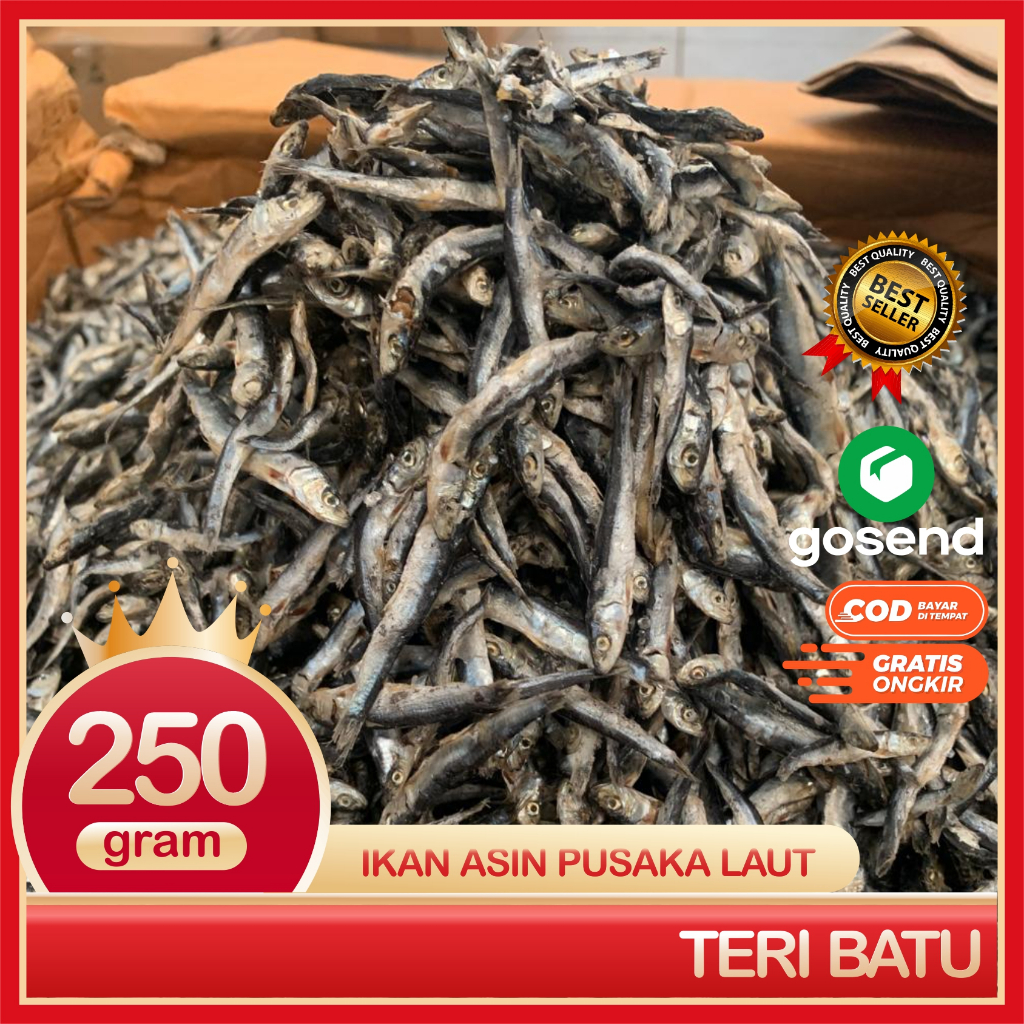 

Teri Batu Ikan Asin Teri Batu Super Bersih Dan Segar 250 Gram