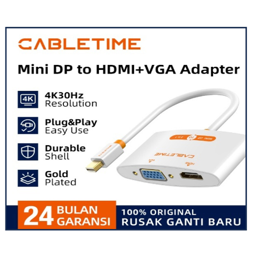 Mini DisplayPort Male to HDMI VGA 2-In-1 Female