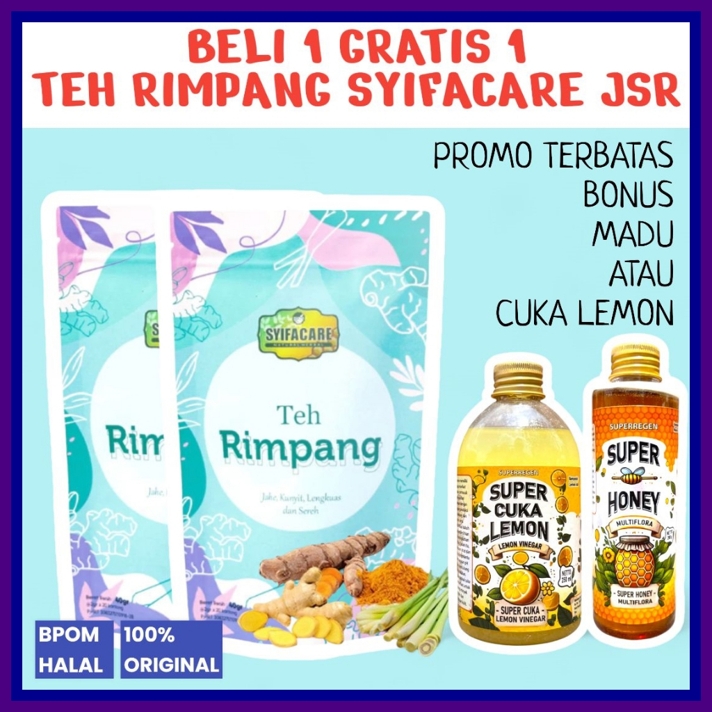 

Paket 2 SYIFACARE Teh Rimpang Untuk Tubuh Singset Diet Pelangsing Menurunkan Berat Badan Ala JSR | Teh Rimpang Syifacare BPOM Original Halal Teh JSR Teh Celup Rempah 100% Bahan Alami Teh Diet Minuman Pelangsing Peluntur Lemak Terampuh