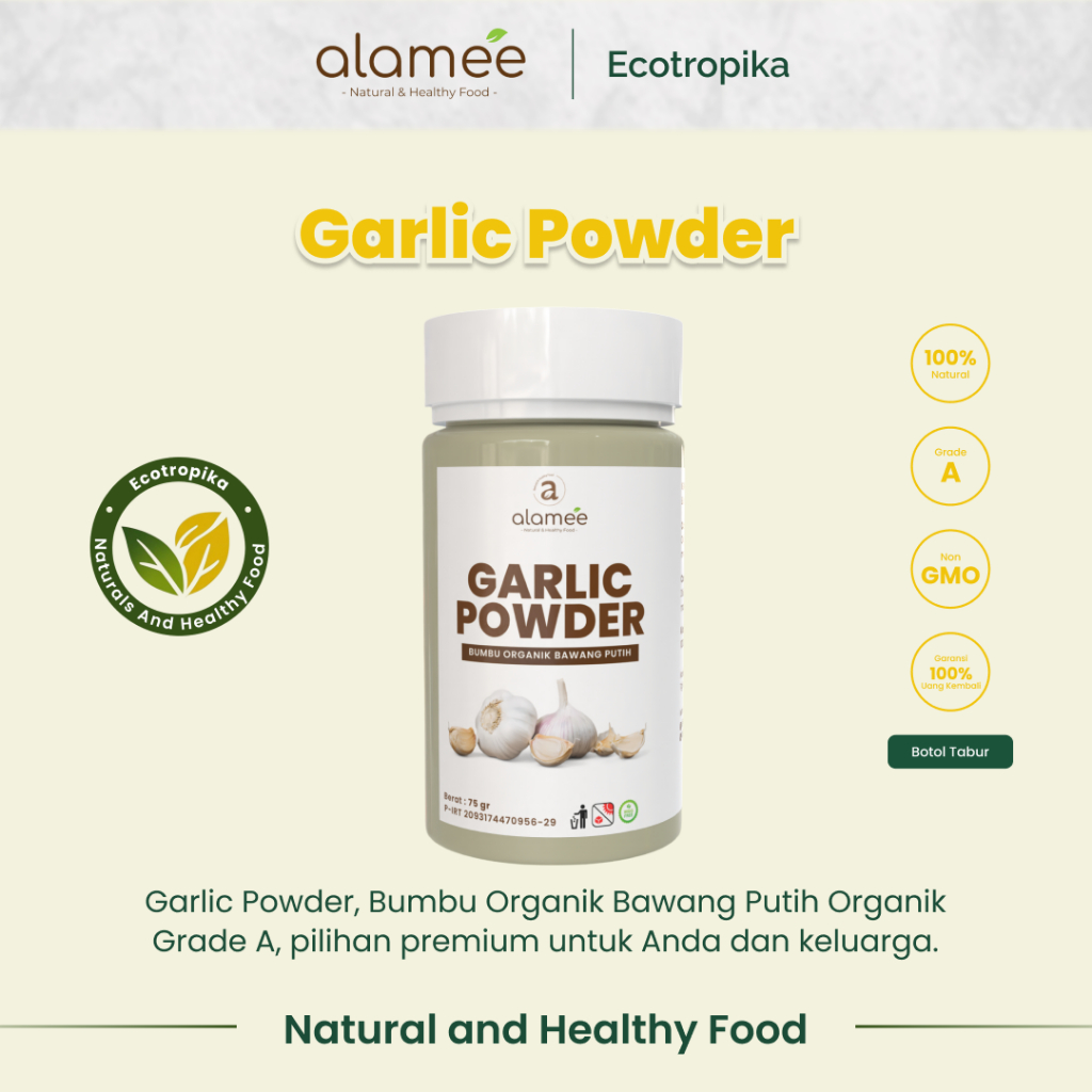 

Bawang Putih Bubuk Ground Garlic Powder Bumbu Dapur Organik Instan Murni Asli Tanpa Campuran