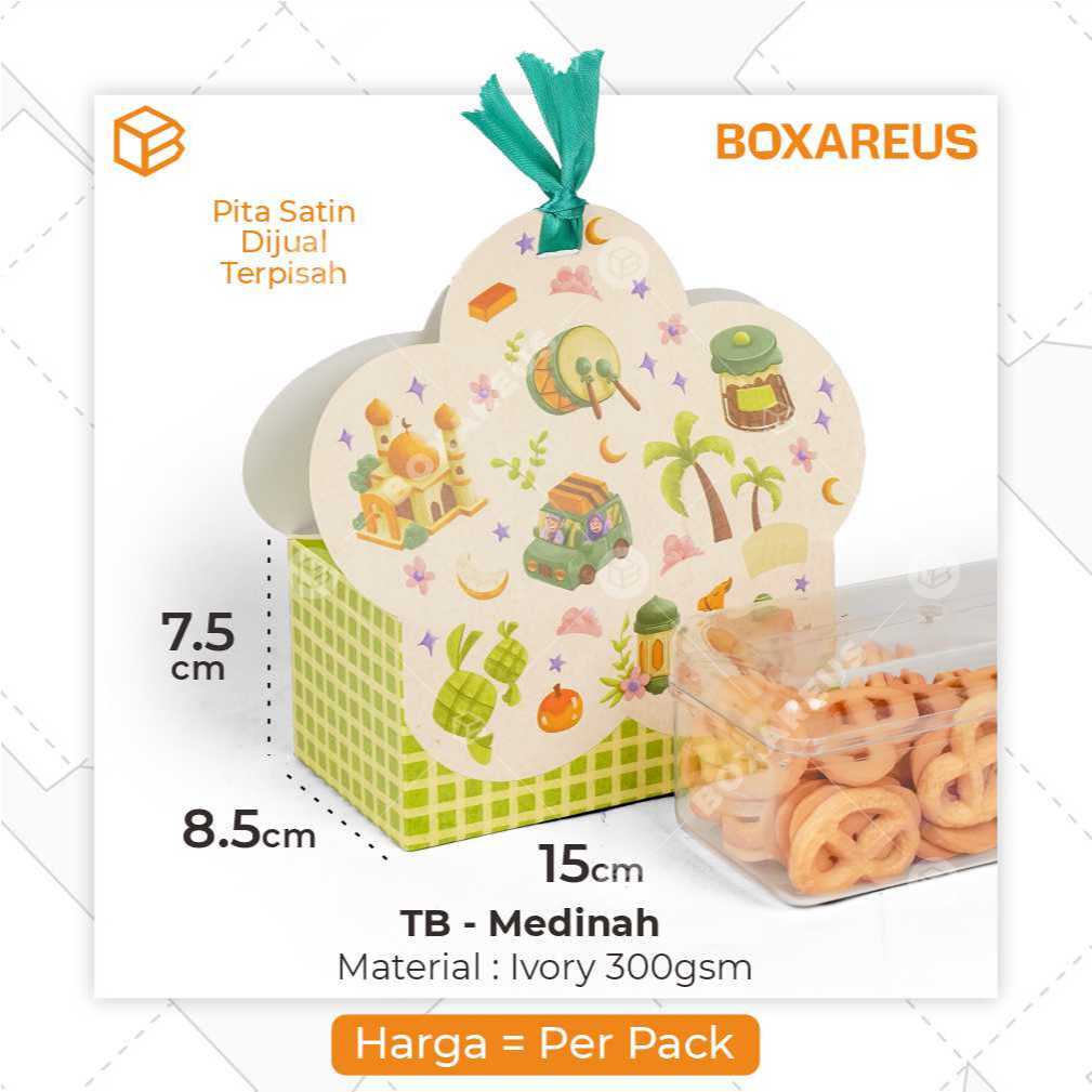 

Box Idul Fitri Dus Toples Persegi Panjang Hampers Kue Kering Lebaran | TBIF Medinah