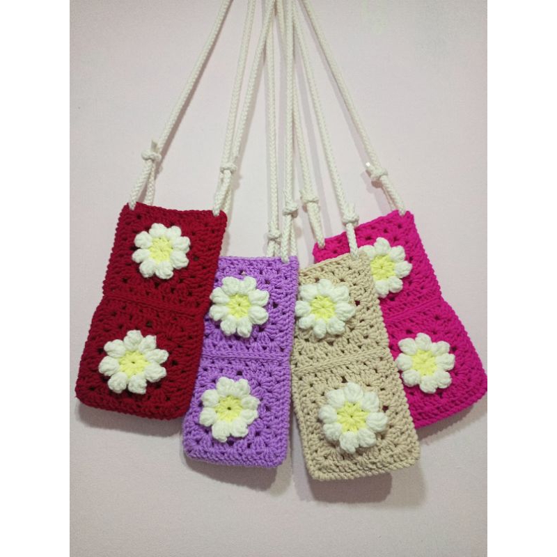 Daisy Phone Bag | Tas Hp Rajut | Phone Bag
