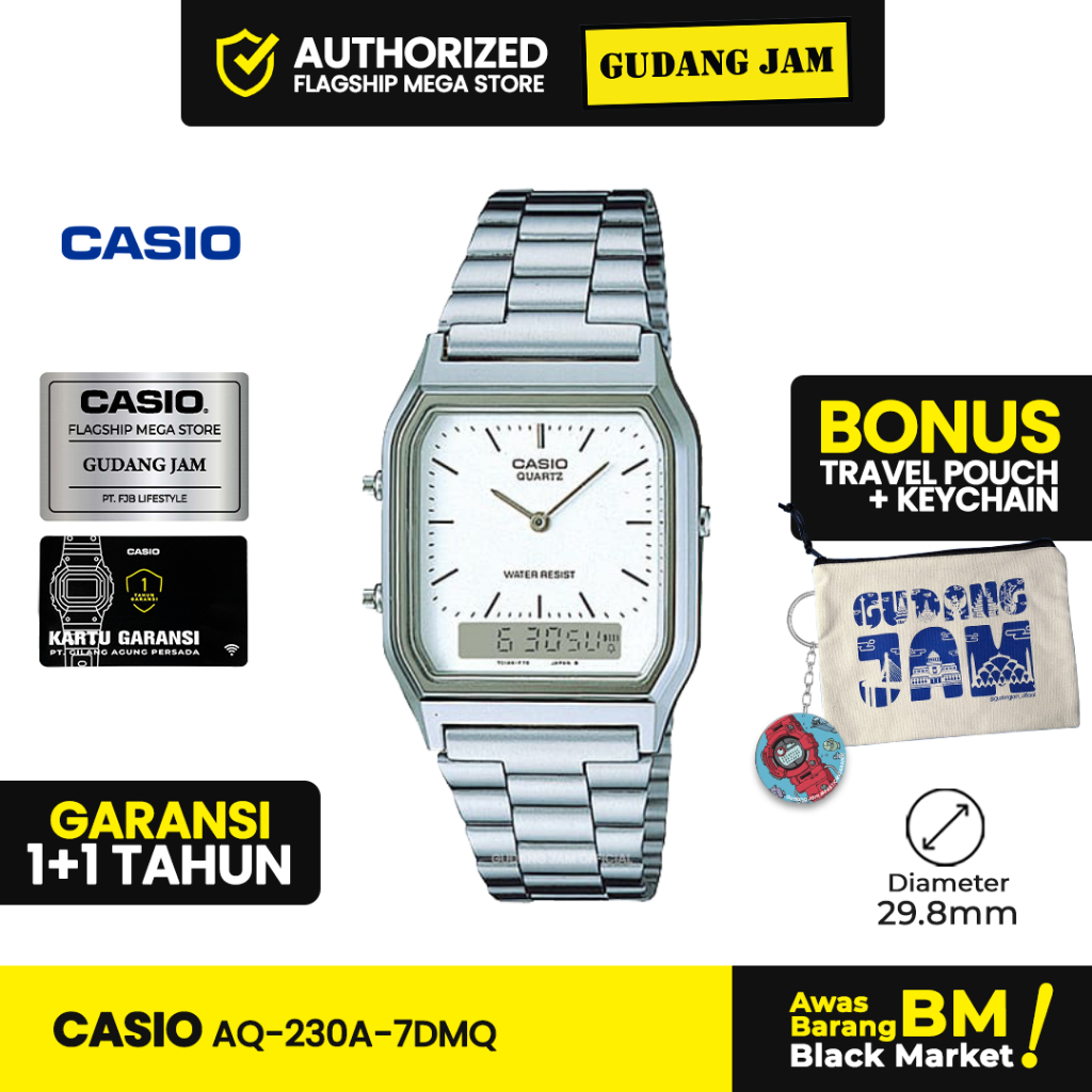 Jam Tangan Casio AQ-230A-7DMQ AQ-230A-7D AQ-230A AQ-230 AQ230A AQ 230A