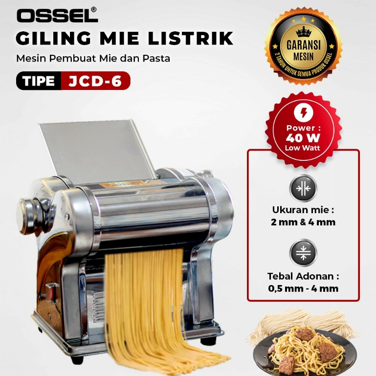 OSSEL Giling Mie Listrik Stainless Steel Mesin Gilingan Pembuat Mie Listrik JCD-6 OSSEL