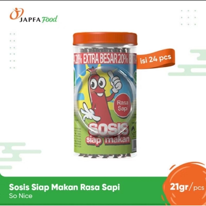 

So Nice Sosis Siap Makan Rasa Sapi 24Pcs x 21gr