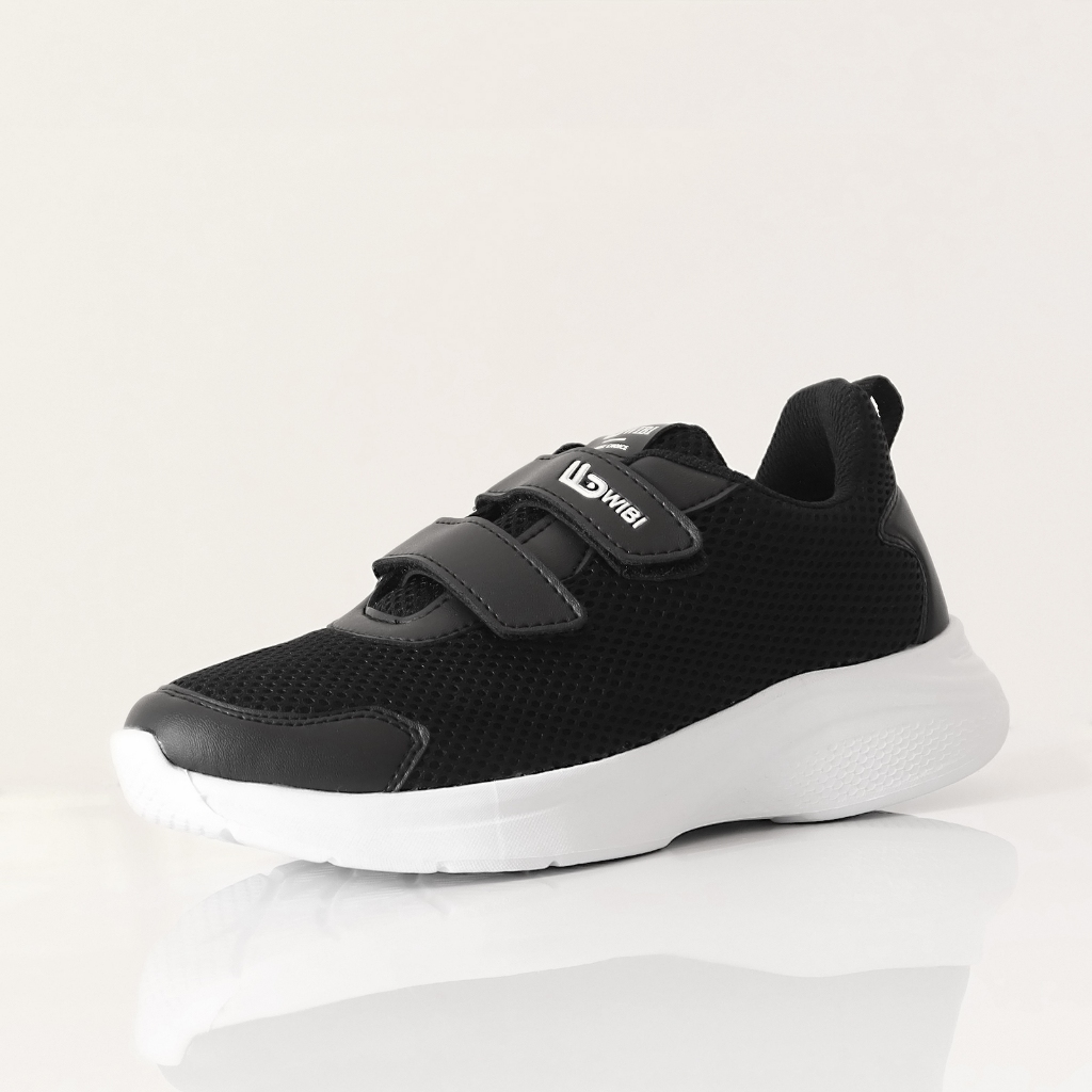 Wibi Reloveution Hexagon Back To School SP51-W1 Sepatu Sekolah Anak Pria Wanita Black White 35 - 38