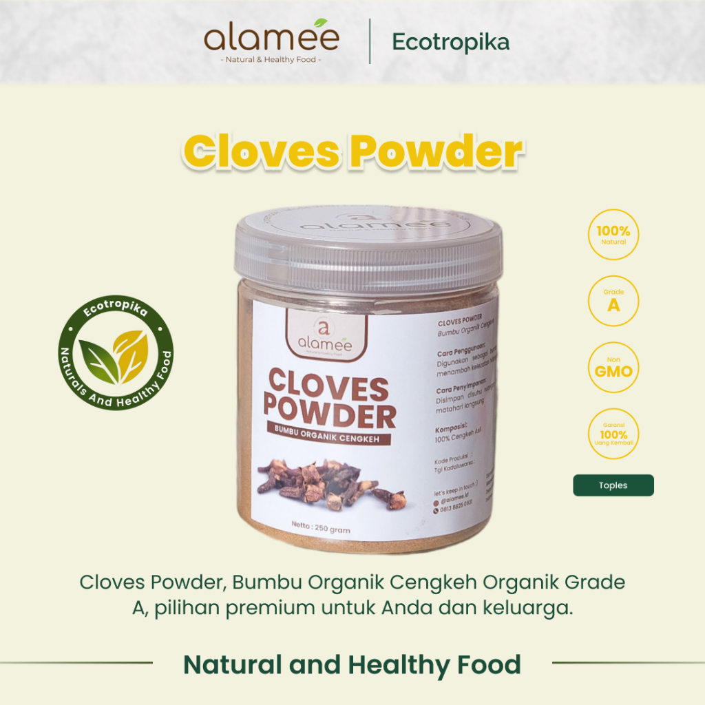 

Cengkeh Bubuk Clove Powder Ground Spice Murni Asli Tanpa Campuran Bumbu Organik Premium Super 250 gr