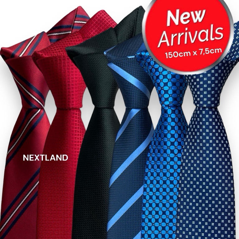KODE Q22C NEXTLAND  DASI HITAM MOTIF DASI PRIA FORMAL DASI MEWAH DASI BERKWALITAS