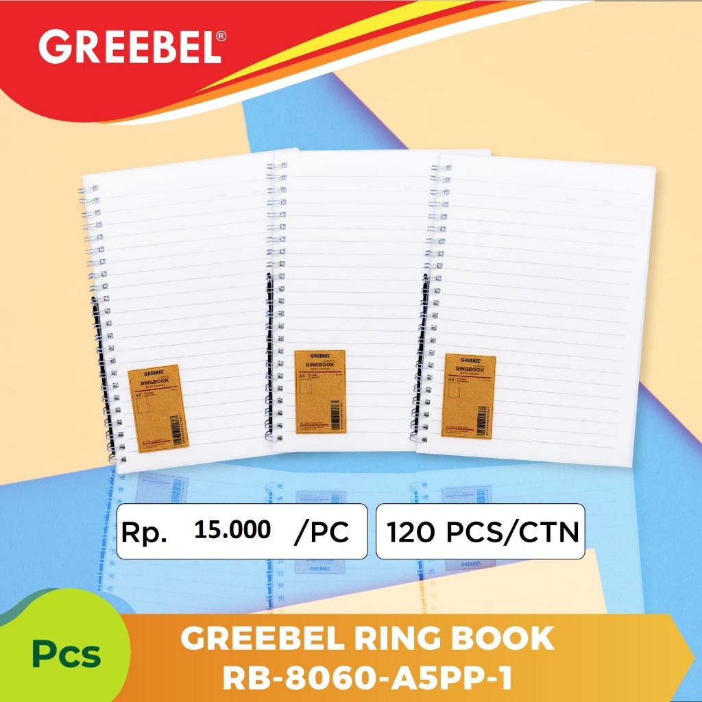 

GREEBEL Notebook/Buku Tulis Ring - 8060 A5/B5 60 lembar