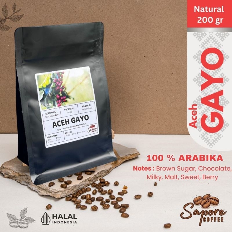 

KOPI ARABIKA ACEH GAYO PREMIUM 200gr NATURAL