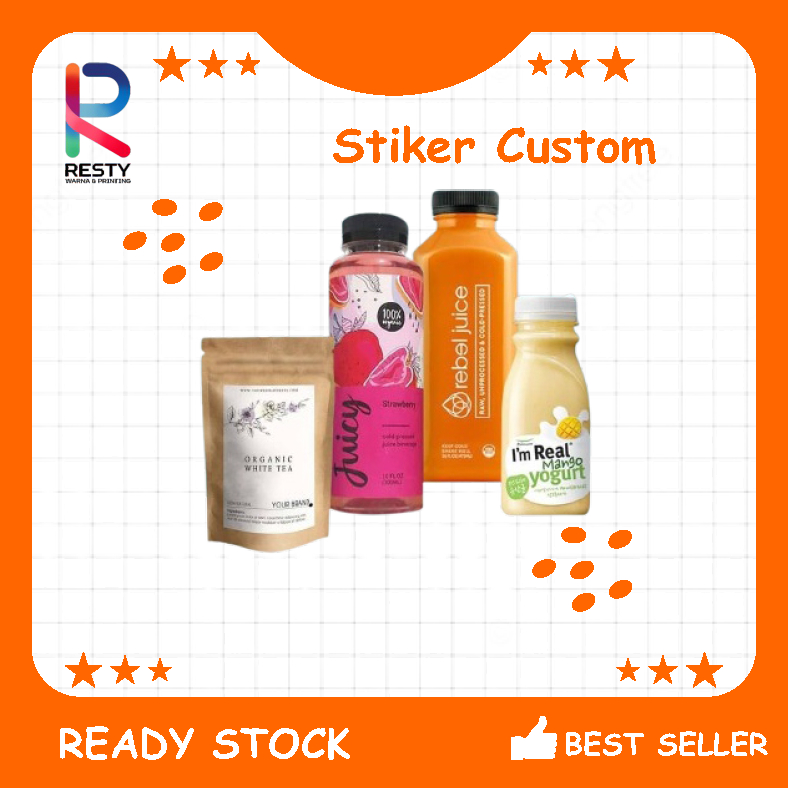 

Cetak Sticker Custom Chromo + Cutting Untuk Kemasan/Promosi/Branding/Souvenir tanpa Minimal Order