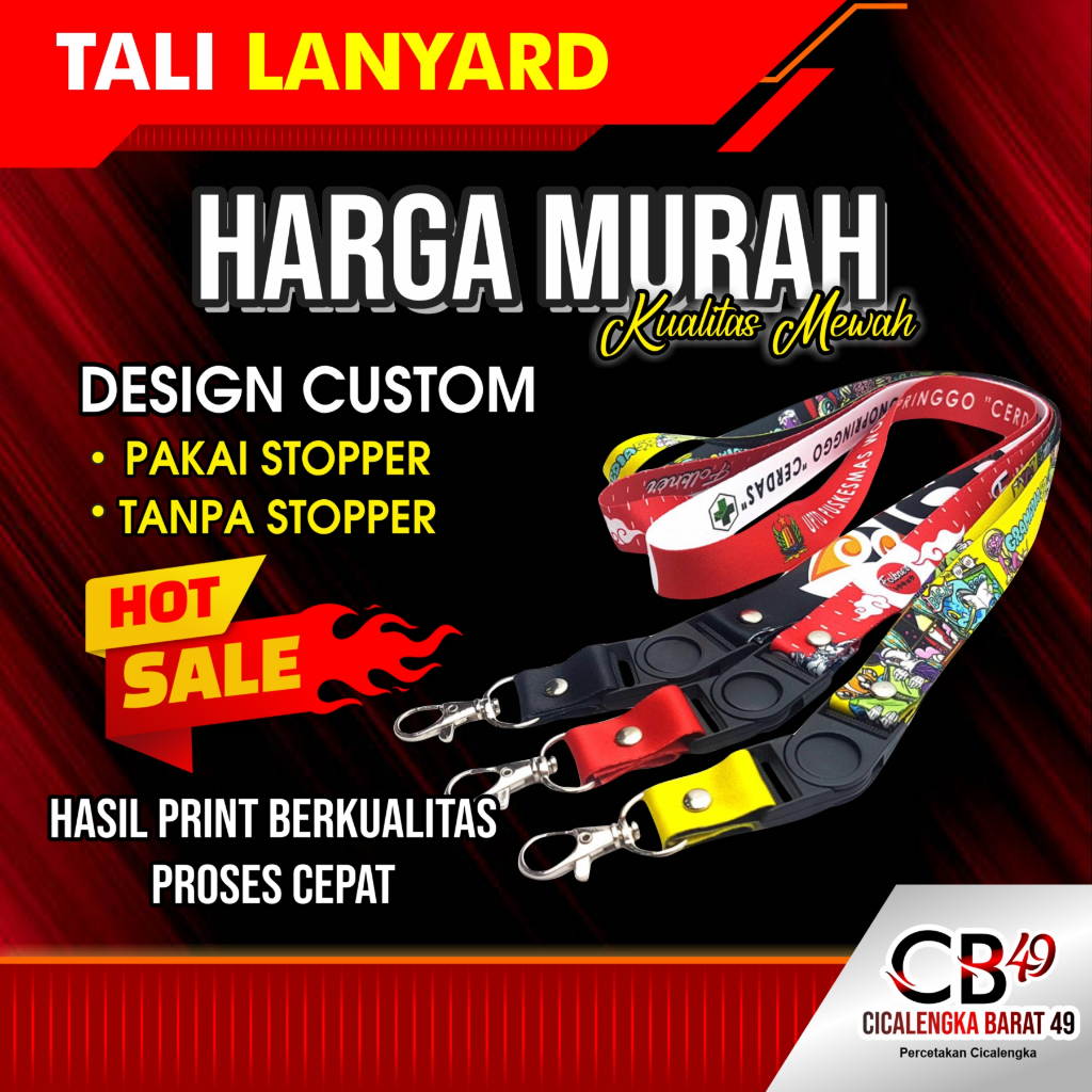 

Tali Lanyard Custom / Cetak 2 sisi / Tali Id Card Custom Keren Bisa Satuan
