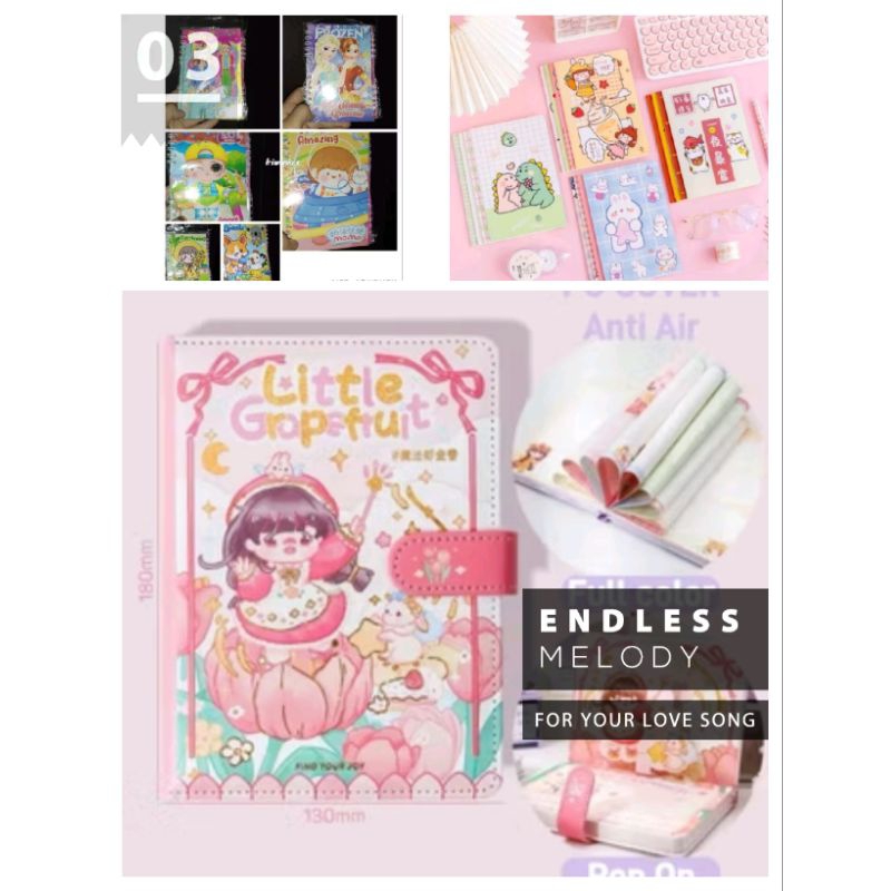 

TWS alat sekolah,alat tulis Buku Diary,Spiral,Notes Book,Buku Karakter,Memo,Buku Catatan/buku anak/buku mini,buku tulis