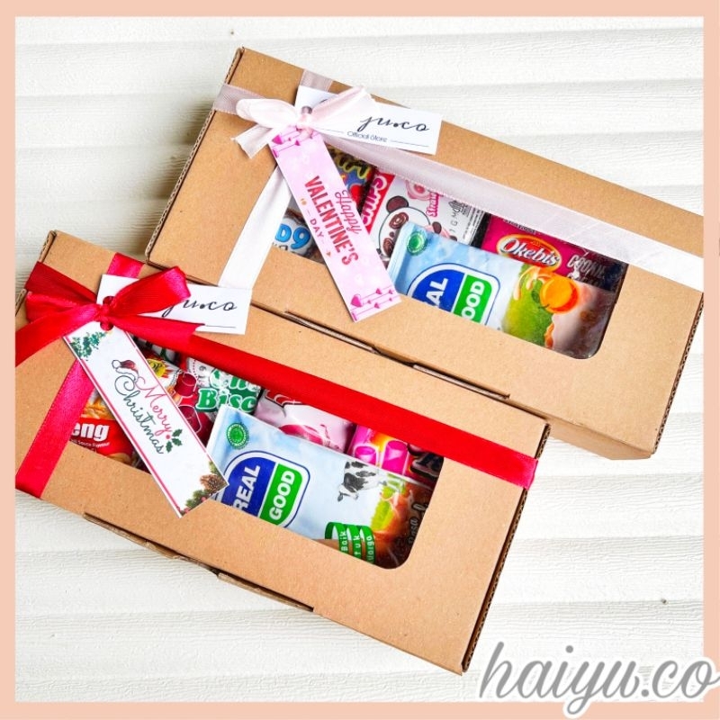 

[READY] Gift Snack Box Isi 5 Snack 1 Susu Hampers Natal Kado Valentine Souvenir Event Hari Raya Idul Fitri by haiyu