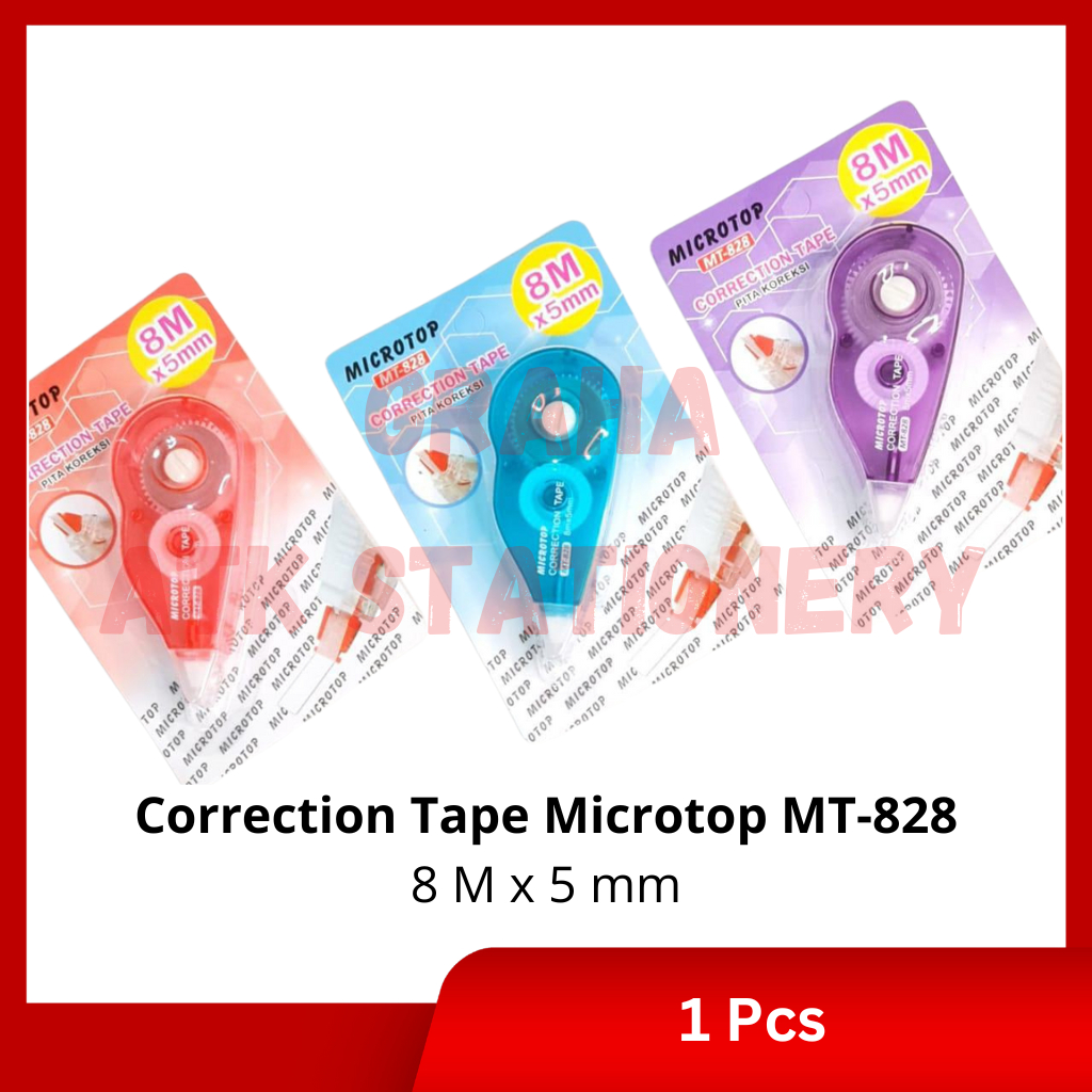 

[1 Pcs] Correction Tape Microtop MT-828 / Penghapus Tipex Pita Kertas Microtop MT-828