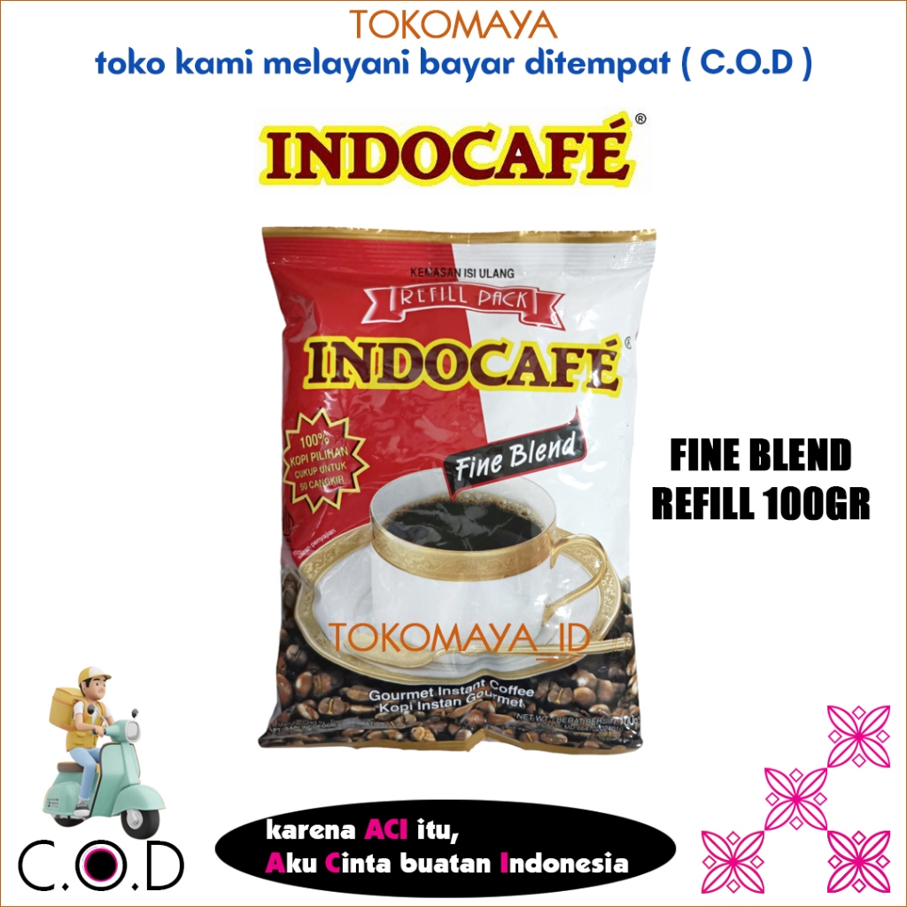 

INDOCAFE FINE BLEND 100GR | INDOCAFE KOPI INSTANT FINE BLEND 100 GR