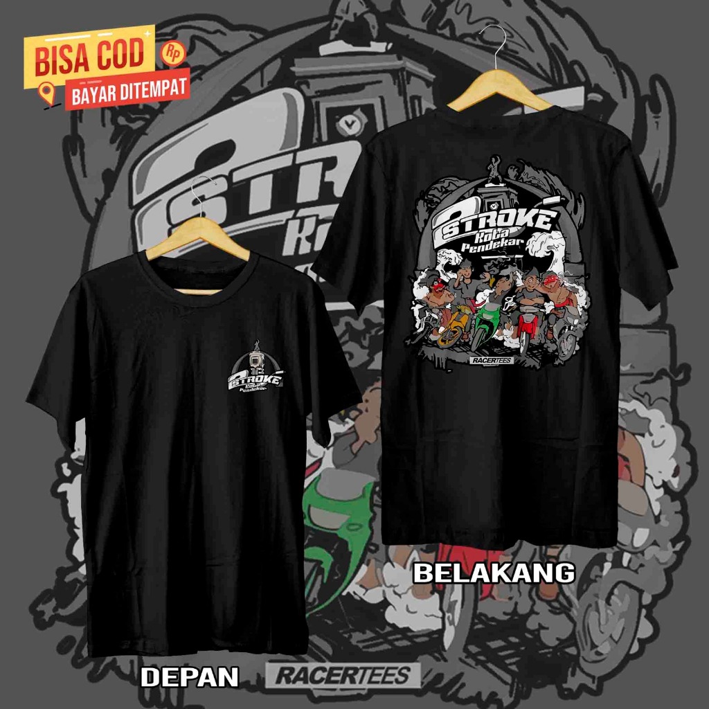 【HOT】 Kaos TWO STROKE KOTA PENDEKAR x Racertees T-shirt pria RR IDN LOKALO