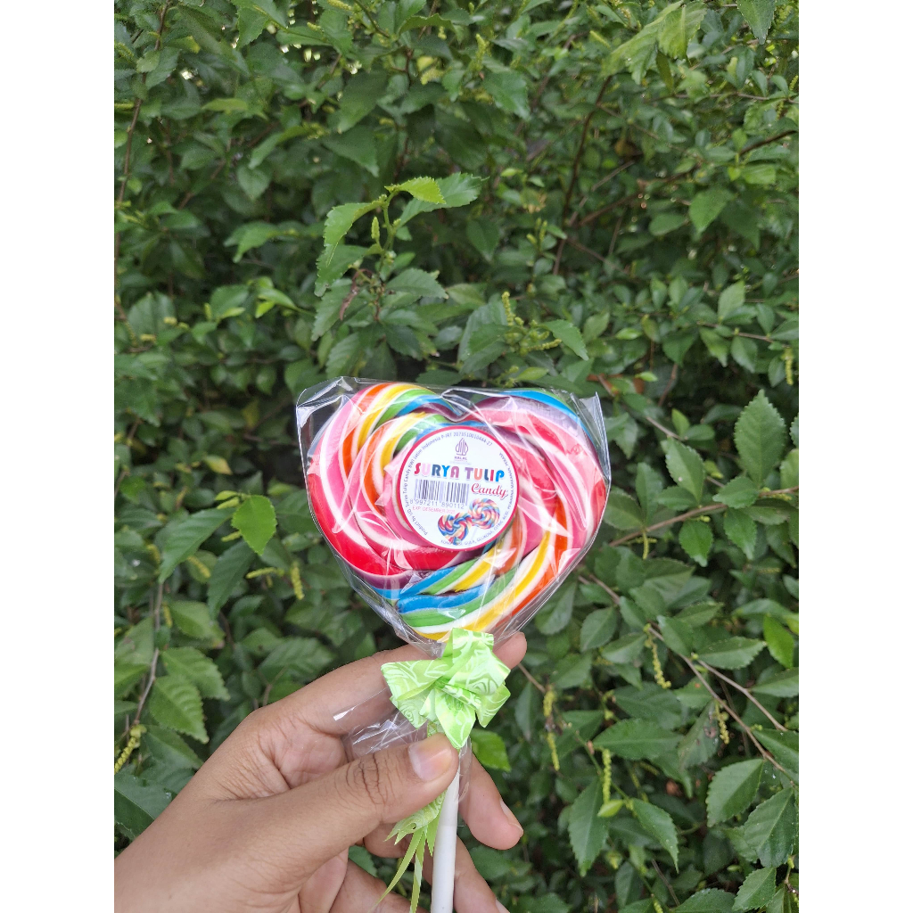 

Surya Tulip Permen Lolipop Love 6.5 cm - Tanpa Pemanis Buatan - Premium