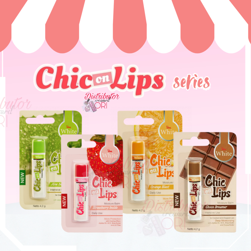 Viva Chic on Lips Lip Balm Pelembab bibir Moisture Jojoba Oil, Aloe UV Filter Vit E 4.2g