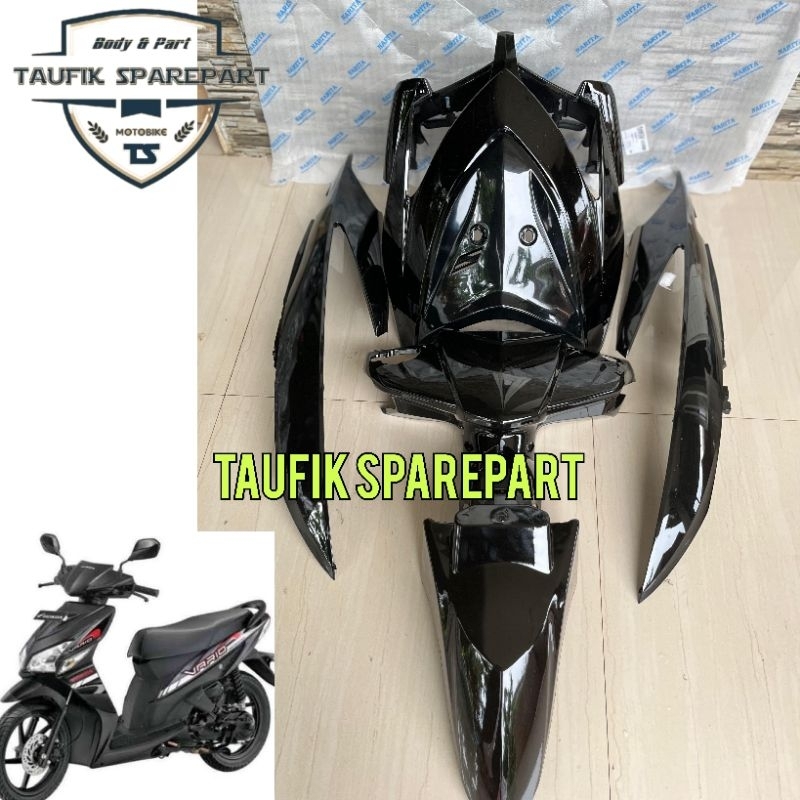 Full Body Halus Vario 110 karbu warna hitam / Cover Body halus Motor Vario karbu full set warna hita