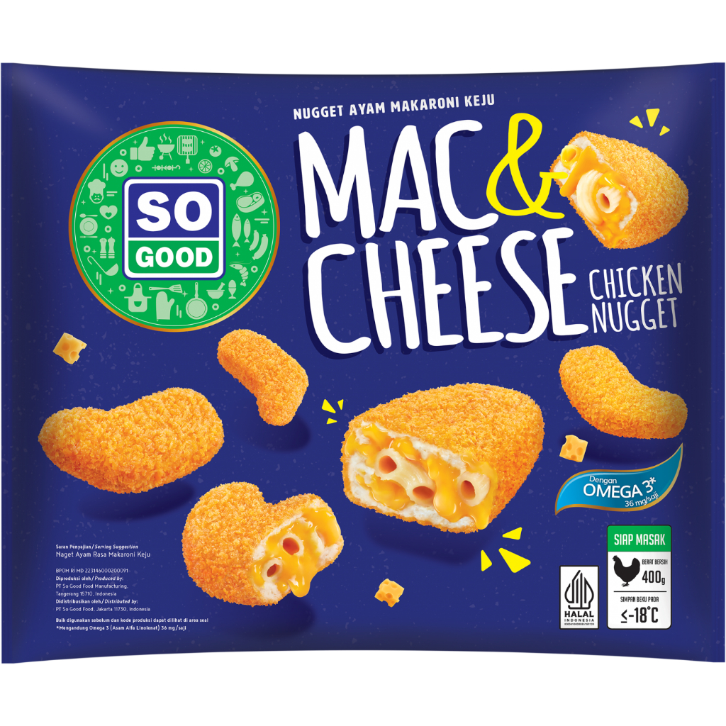 

SO GOOD MaC n CheeSe 400 gram Chicken Nugget Naget Ayam Keju 400gr