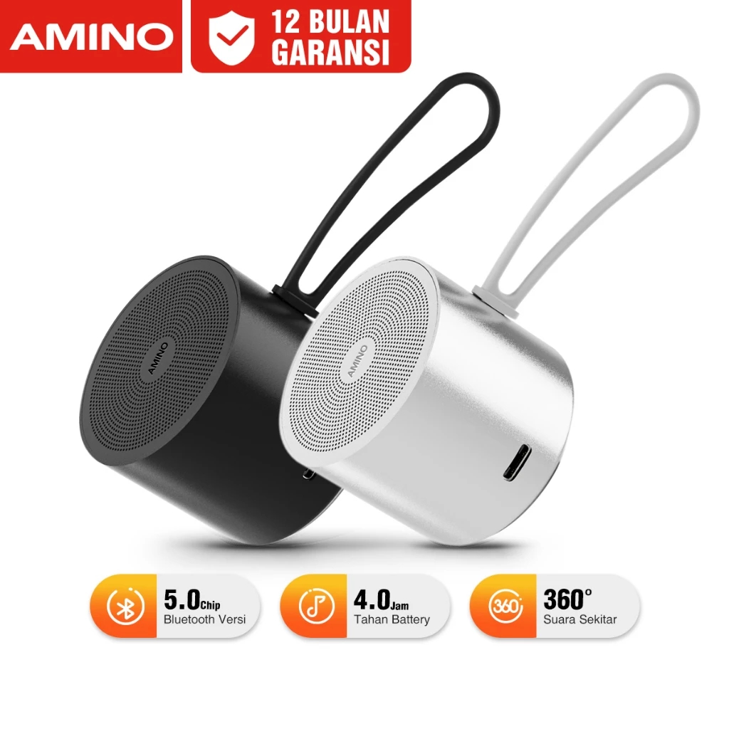 AMINO M1 Portable Speaker Stereo Mini Hi Fi Wireless Speaker Waterproof / Round Bluetooth Wireless S