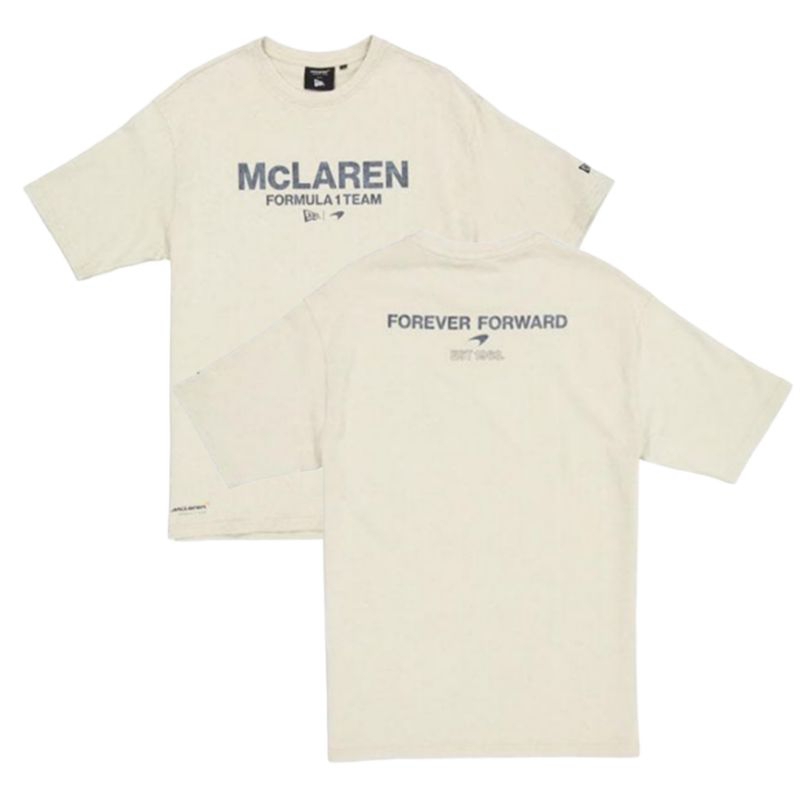 T-Shirt New Era Cap McLaren Wordmark Stone Oversized Original